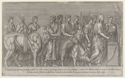 Speculum Romanae Magnificentiae: Sacrifice sur le Campus Martius, 16ème siècle - Unbekannt