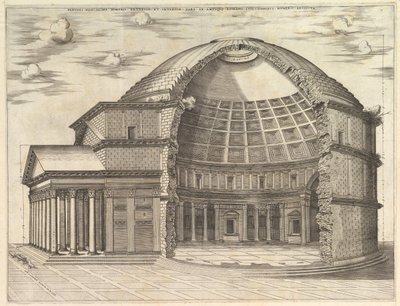 Speculum Romanae Magnificentiae: Le Panthéon, brisé pour montrer l