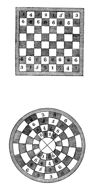 Échiquiers carrés et circulaires, 14ème siècle, 1833 - Unbekannt