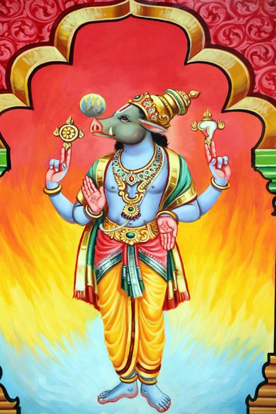 Temple hindou Sri Vadapathira Kaliamman. Avatar de Vishnu. Varaha 3e incarnation. Singapour - Unbekannt