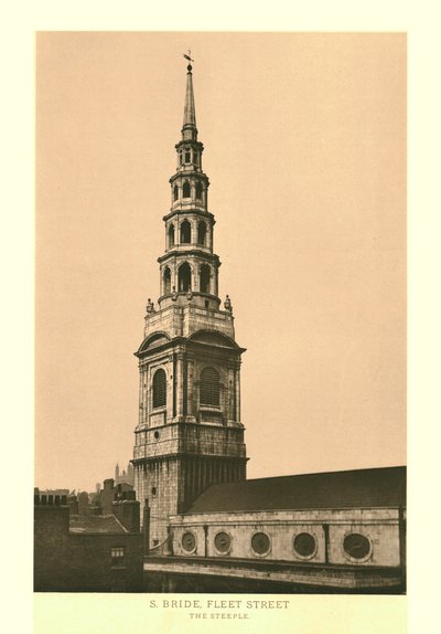 Sainte Bride, Fleet Street, le clocher, milieu-fin du XIXe siècle - Unbekannt
