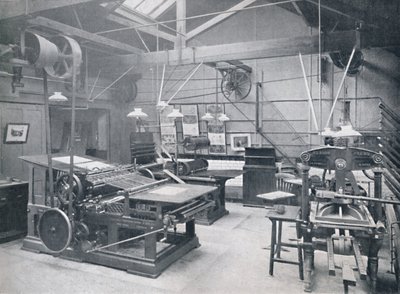 École de la Fondation St. Bride. Salle des machines typographiques, 1917 - Unbekannt