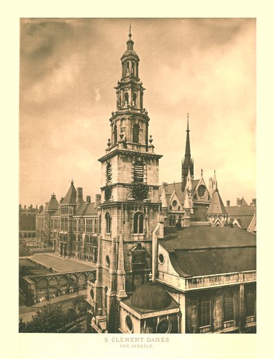 St Clement Danes, Le Clocher, milieu-fin du XIXe siècle - Unbekannt