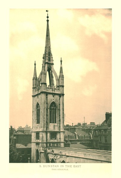 St Dunstan in the East, Le Clocher, milieu-fin du 19ème siècle - Unbekannt