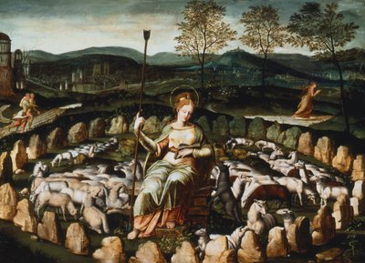 Sainte Geneviève gardant ses moutons, 16e siècle - Unbekannt
