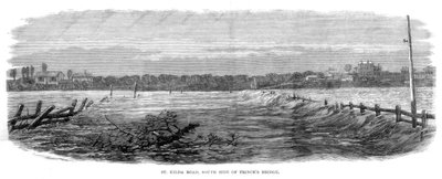 St Kilda Road, côté sud du pont Princes - Inondations à Melbourne, Australie, 1864 - Unbekannt