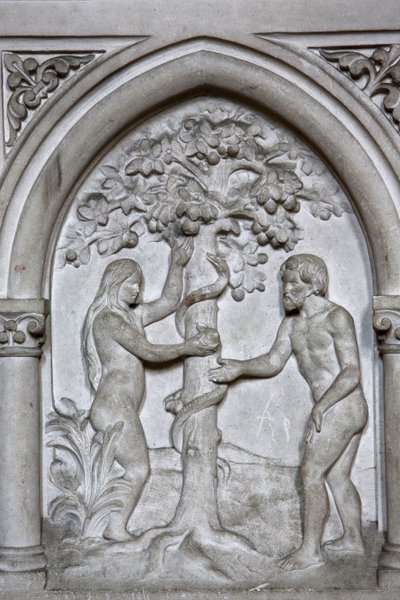 Église catholique Saint-Martin, Villers-sur-Mer, France. Relief. Adam et Ève - Unbekannt