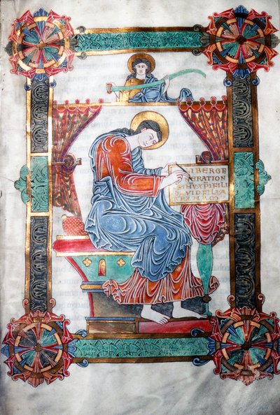 Saint Matthieu écrivant son Évangile, œuvre anglo-saxonne - Unbekannt