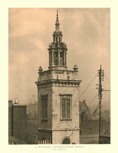 St Michael, Paternoster Royal, Le Clocher, milieu-fin du 19ème siècle - Unbekannt