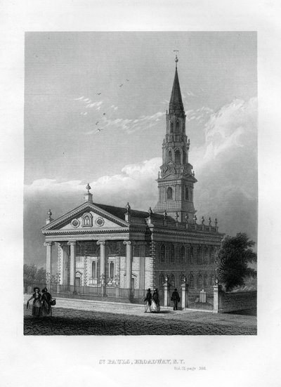 Chapelle St Paul, Broadway, New York, 1855 - Unbekannt