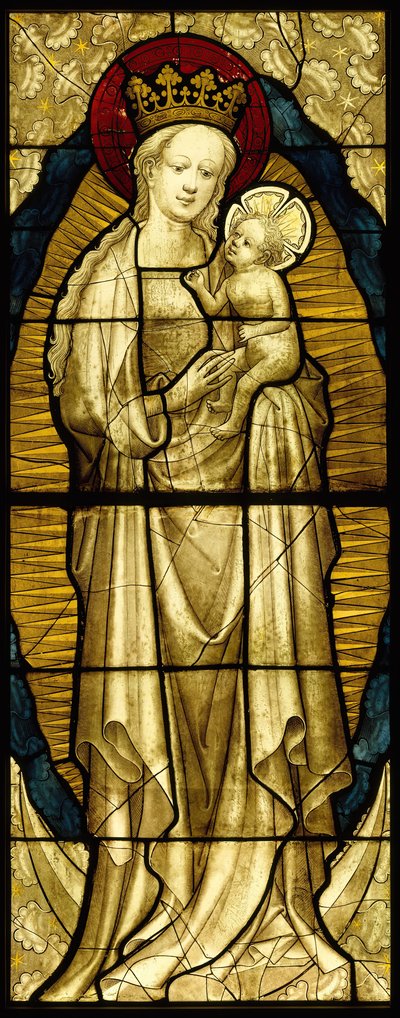Vitrail avec la Vierge et l