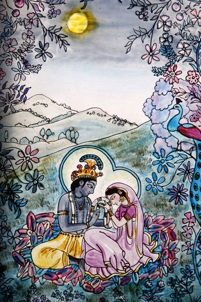 Vitrail : Krishna et Radha, Londres, Grande-Bretagne - Unbekannt