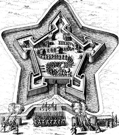 Fort étoilé défendu par un fossé sous siège, 1617-1619 - Unbekannt