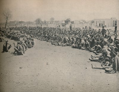 Indigènes affamés venant chercher de l