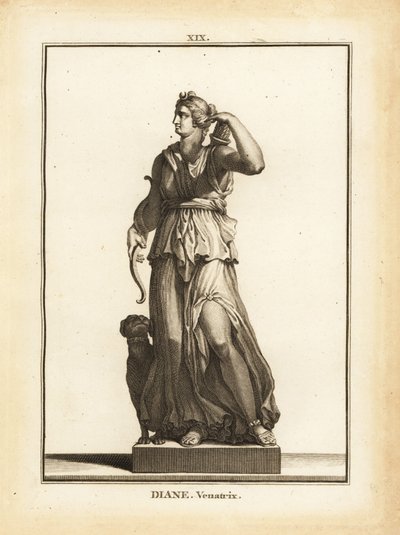 Statue de Diane Venatrix, déesse romaine de la chasse, avec arc, flèche et carquois - Unbekannt
