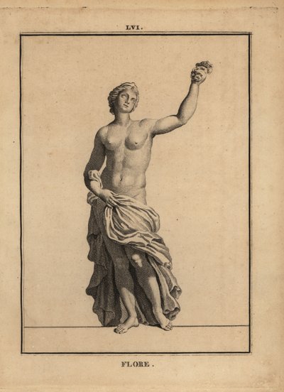 Statue de Flora, déesse romaine des fleurs et du printemps, tenant un bouquet de fleurs - Unbekannt