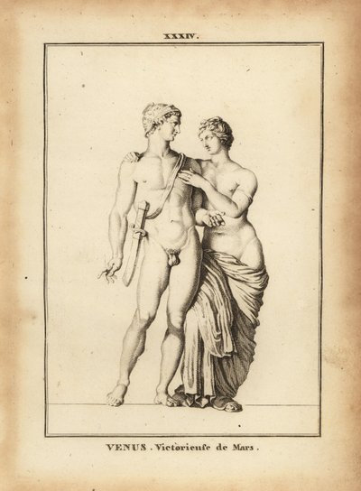 Statue de Vénus Victrix avec Mars, dieux romains de l