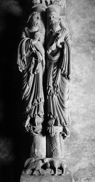 Statues de Saint Pierre et Saint Paul Sculpture anonyme. 13ème-14ème siècle Cathédrale San Salvador de Oviedo, Espagne - Unbekannt