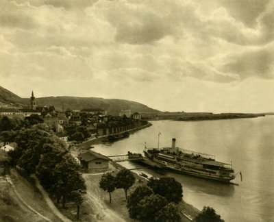 Bateau à vapeur sur le Danube à Hainburg, Basse-Autriche, vers 1935 - Unbekannt