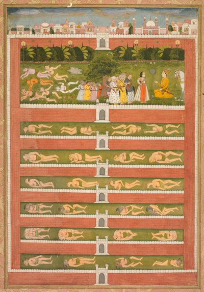 Scènes pochoirées de lion et de gazelle verso, vers 1710 - Unbekannt