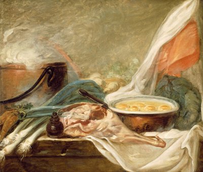 Nature morte avec des œufs et une cuisse de mouton - Unbekannt