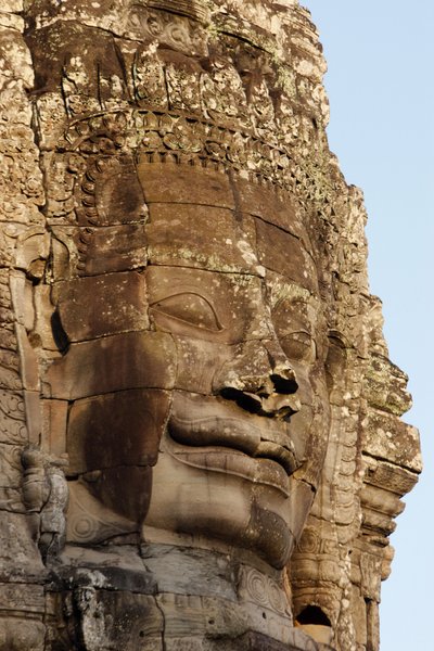 Visages de pierre sur les tours du temple Bayon à Angkor Thom qui peuvent représenter Jayavarman VII en tant que bodhisattva, Siem Reap, Cambodge - Unbekannt