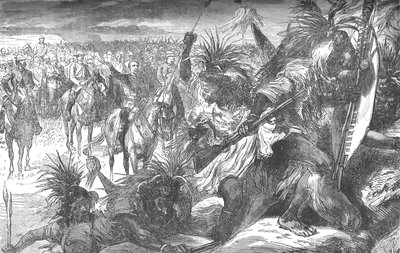 Assaut de la Forteresse de Sekukuni : Sir Garnet Wolseley encourageant les Swazis, vers 1880 - Unbekannt