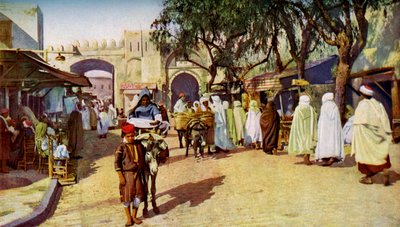 Scène de rue, Kairouan, Tunisie, vers 1924 - Unbekannt