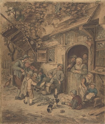 Violoniste ambulant à la porte d