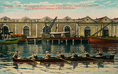 Canoë entrepôt de sucre, rivière San Juan, Matanzas, Cuba, vers 1920 - Unbekannt
