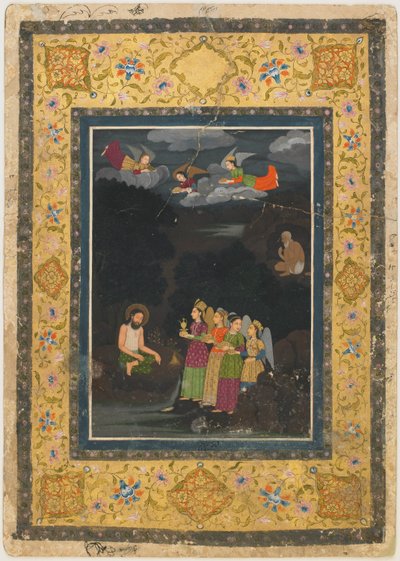 Sultan Ibrahim ibn Adham de Balkh visité par des anges, début XVIIIe siècle - Unbekannt