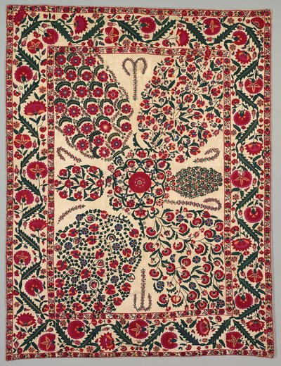 Suzani avec motifs floraux, 1800-1850 - Unbekannt