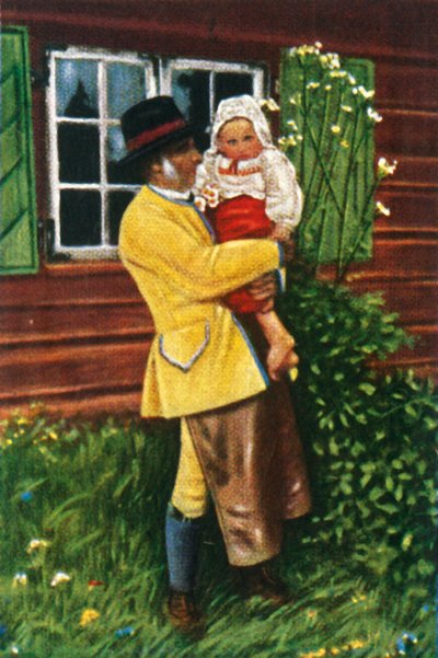 Peuple suédois en costume traditionnel, vers 1928 - Unbekannt