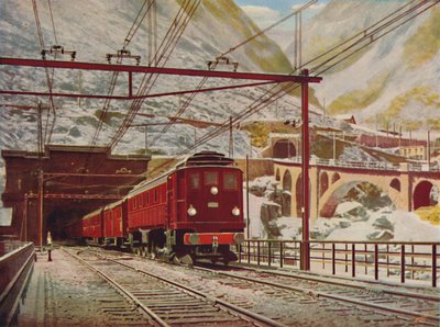 Express suisse quittant le grand tunnel du Saint-Gothard - Unbekannt