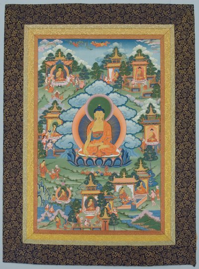 Tangka avec Bouddha, 19ème siècle - Unbekannt