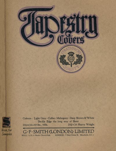 Tapisserie Covers - Publicité de G. F. Smith London Limited, 1919 - Unbekannt