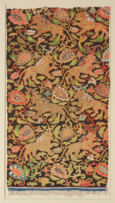 Tapisserie avec lions dorés et palmettes - Unbekannt