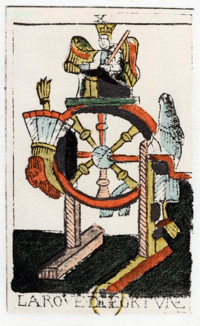 Carte de tarot de La Roue de la Fortune, Tarot de Noblet, 17e siècle - Unbekannt