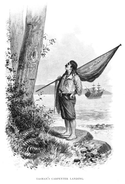 Le charpentier de Tasman débarquant, 1644 1886 - Unbekannt