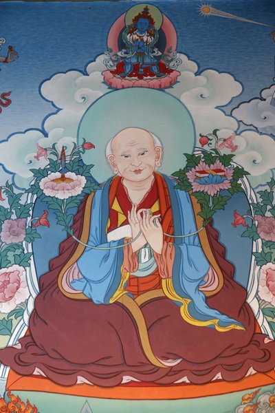 Temple des Mille Bouddhas congrégation Dashang Kagyu Ling Peinture Moine priant, La Boulaye, France - Unbekannt