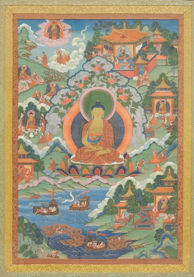 Thanka avec Bouddha, 19ème siècle - Unbekannt