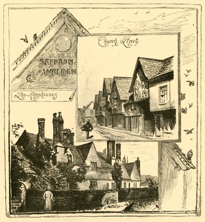 Les hospices, Audley End, et Church Street, Saffron Walden, 1898 - Unbekannt