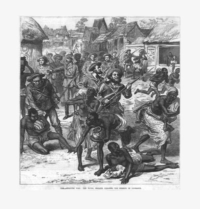 La guerre Ashantee : la brigade navale dégageant les rues de Coomassie, 1874 - Unbekannt