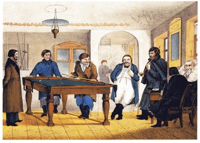 La salle de billard, début du 19ème siècle - Unbekannt