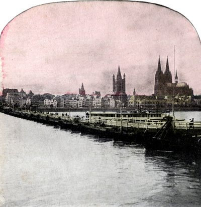 Le pont de bateaux sur le Rhin, Cologne, Allemagne, début du 20e siècle - Unbekannt