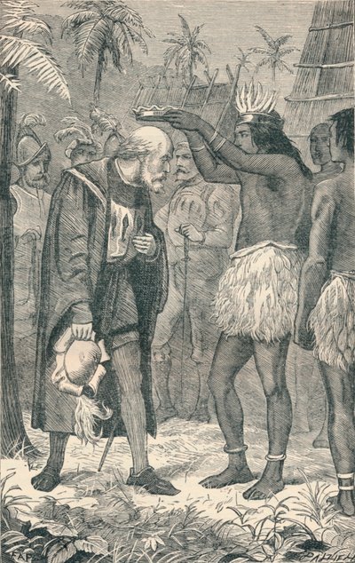 Le Cacique plaçant une couronne sur la tête de Colomb, 1904 - Unbekannt