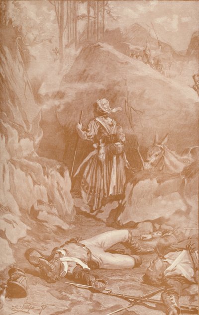 La Cantinière du 26ème régiment escaladant les rochers à Busaco, 1810, 1896 - Unbekannt