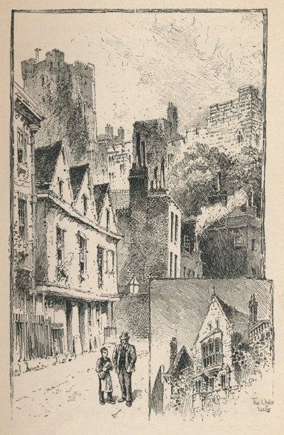 Le Château depuis Thames Street. Un bout des murs extérieurs, 1895 - Unbekannt