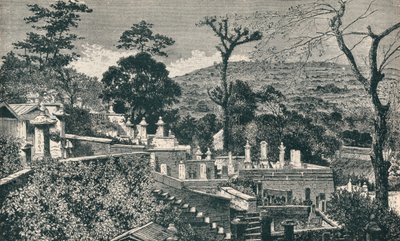 La colline du cimetière à Nagasaki, Japon, avant l
