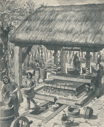 Le pressoir à cidre au Moyen Âge, vers 1934 - Unbekannt